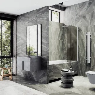 Шторка на ванну MaybahGlass MGV-625-1 80см белый